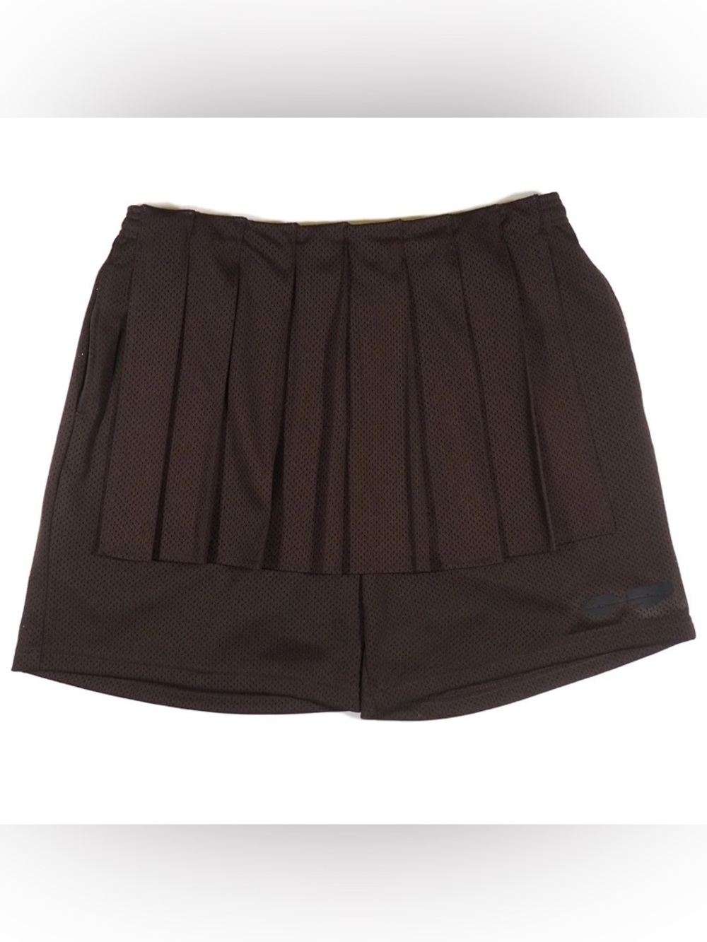 ANY7 OVRLNDR PLEATED PANEL MID MESH SHORT - Chocolate